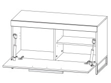 TV-Board >Lewes< in Graphit aus Kunststoff - 96x55x44cm (BxHxT)
