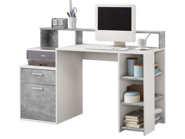 Schreibtisch >Suzanne< in Weiß - 138,5x92x53,5cm (BxHxT)