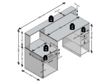 Schreibtisch >Suzanne< in Weiß - 138,5x92x53,5cm (BxHxT)