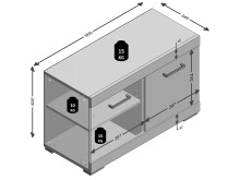Sitzbank >Birkenhead I< - 80x50x35cm (BxHxT)