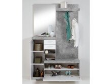 Kompaktgarderobe >Birkenhead< in Beton LA - 120x193,5x35,5cm (BxHxT)