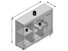 Kommode >Birkenhead< in  - 120x90x35cm (BxHxT)