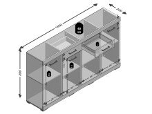 Kommode >Birkenhead< in Beton LA - 160x90x35cm (BxHxT)