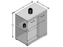 Kommode >Birkenhead< in Eiche - 80x90x50cm (BxHxT)