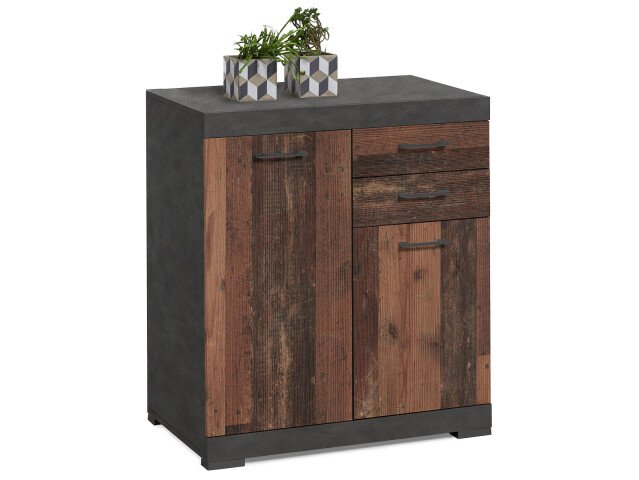 Kommode >Birkenhead< in Matera Old Style dunkel - 80x90x50cm (BxHxT)
