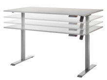 Schreibtisch >Lommel< in Silber aus Metall - 160x72x77cm (BxHxT)