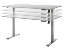 Schreibtisch >Lommel< in Silber aus Metall - 160x72x77cm (BxHxT)