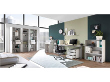 Schreibtisch >Lommel< in Silber aus Metall - 160x72x77cm (BxHxT)