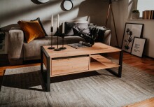 Couchtisch >Arvada< in Artisan Eiche aus MDF - 100x40x55cm (BxHxT)