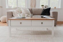 Couchtisch >Batley< in Weiß - 100x40x55cm (BxHxT)