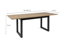Esstisch >Arvada<  ausziehbar bis 200cm, Artisan Eiche Dekor - 160/200x75x90cm (BxHxT)