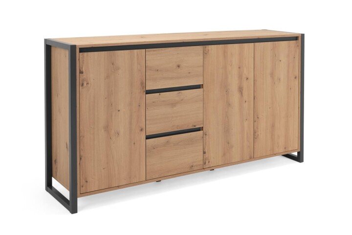 Sideboard >Arvada< in Artisan Eiche aus MDF - 160x88x40cm (BxHxT)