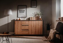 Sideboard >Arvada< in Artisan Eiche aus MDF - 160x88x40cm (BxHxT)