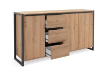 Sideboard >Arvada< in Artisan Eiche aus MDF - 160x88x40cm (BxHxT)