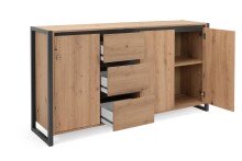 Sideboard >Arvada< in Artisan Eiche aus MDF - 160x88x40cm (BxHxT)
