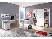 Büro-Set >Clermont< in Weiß - 184x186x35cm (BxHxT)