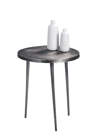 Beistelltisch >Velbert I< in Silber aus Metallguss - 40x46x40cm (BxHxT)