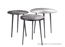 Beistelltisch >Velbert I< in Silber aus Metallguss - 40x46x40cm (BxHxT)