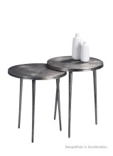 Beistelltisch >Velbert I< in Silber aus Metallguss - 40x46x40cm (BxHxT)