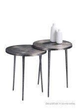 Beistelltisch >Velbert I< in Silber aus Metallguss - 40x46x40cm (BxHxT)