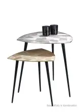 Beistelltisch >Kleve II< in Silber aus Metallguss -...