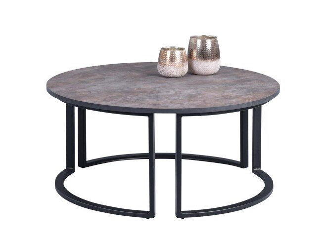 Couchtisch >Arnsberg< in Rostoptik aus MDF - 80x38x80cm (BxHxT)