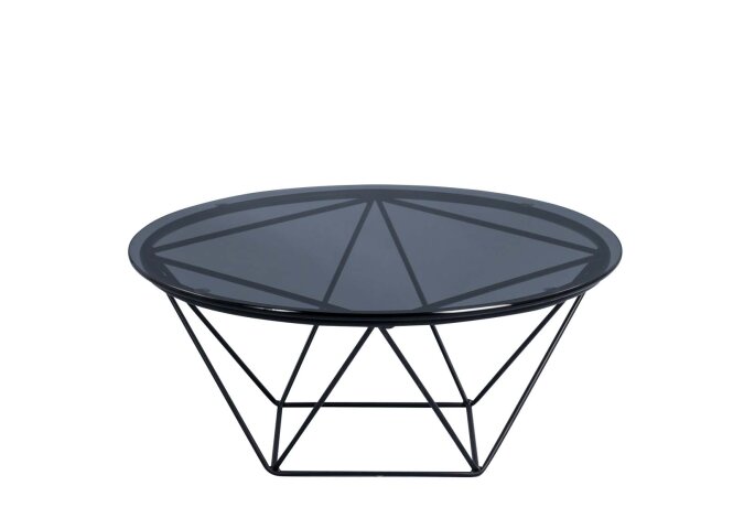 Couchtisch >Dorsten< in Schwarz Grau aus Glas - 70x30x70cm (BxHxT)