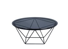 Couchtisch >Dorsten< in Schwarz Grau aus Glas -...