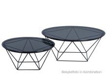 Couchtisch >Dorsten< in Schwarz Grau aus Glas - 70x30x70cm (BxHxT)