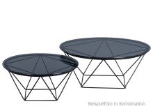 Couchtisch >Dorsten< in Schwarz Grau aus Glas -...