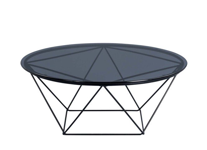 Couchtisch >Dorsten< in Schwarz Grau aus Glas - 90x36x90cm (BxHxT)
