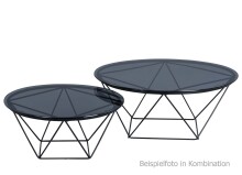 Couchtisch >Dorsten< in Schwarz Grau aus Glas - 90x36x90cm (BxHxT)