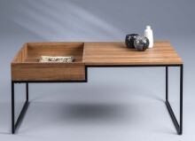 Couchtisch >Plauen< in Braun aus MDF - 105x45x66cm (BxHxT)