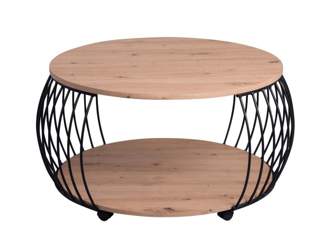 Couchtisch >Frechen< in Artisaneiche aus MDF - 80x47x80cm (BxHxT)