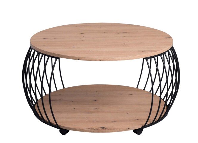 Couchtisch >Frechen< in Artisaneiche aus MDF - 80x47x80cm (BxHxT)