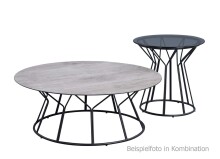 Couchtisch >Ahlen< in Keramikoptik aus Glas - 90x35x90cm (BxHxT)