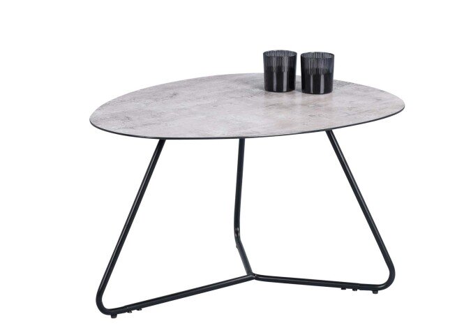 Couchtisch >Rodgau< in Keramikoptik aus Glas - 69x40x56cm (BxHxT)