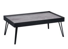 Couchtisch >Ravensburg< in Keramikoptik schwarz aus Glas - 100x39x60cm (BxHxT)