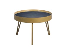 Couchtisch >Peine< in gold/schwarz aus Glas -...