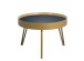 Couchtisch >Peine< in gold/schwarz aus Glas - 60x41x60cm (BxHxT)
