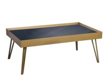Couchtisch >Peine< in gold/schwarz aus Glas -...