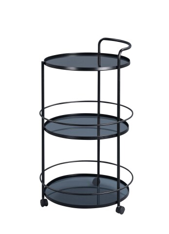 Servierwagen >Laatzen< in grau aus Sicherheitsglas - 50x95x50cm (BxHxT)