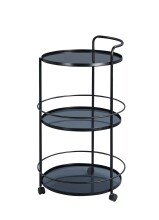 Servierwagen >Laatzen< in grau aus Sicherheitsglas - 50x95x50cm (BxHxT)