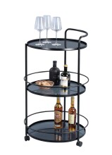 Servierwagen >Laatzen< in grau aus Sicherheitsglas - 50x95x50cm (BxHxT)