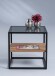 Couchtisch >Siegburg< in Eiche braun grau schwarz aus Glas - 50x50x50cm (BxHxT)