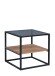 Couchtisch >Siegburg< in Eiche braun grau schwarz aus Glas - 50x50x50cm (BxHxT)