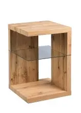 Beistelltisch >Wunstorf I< in Braun aus Glas -...