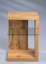 Beistelltisch >Wunstorf I< in Braun aus Glas - 40x60x40cm (BxHxT)