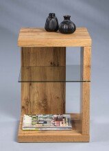 Beistelltisch >Wunstorf I< in Braun aus Glas - 40x60x40cm (BxHxT)