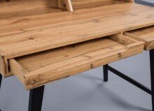 Schreibtisch >Nettetal< in Wildeiche schwarz aus MDF - 110x85x58cm (BxHxT)